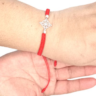 Imagen 2 del producto Pulsera Nudo de bruja Plata Pulsera de Protección Roja