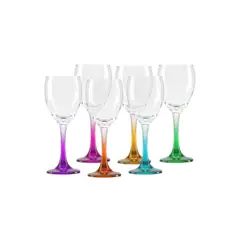 CRISTAR - Copas De Vino Color Set De 6 Copas