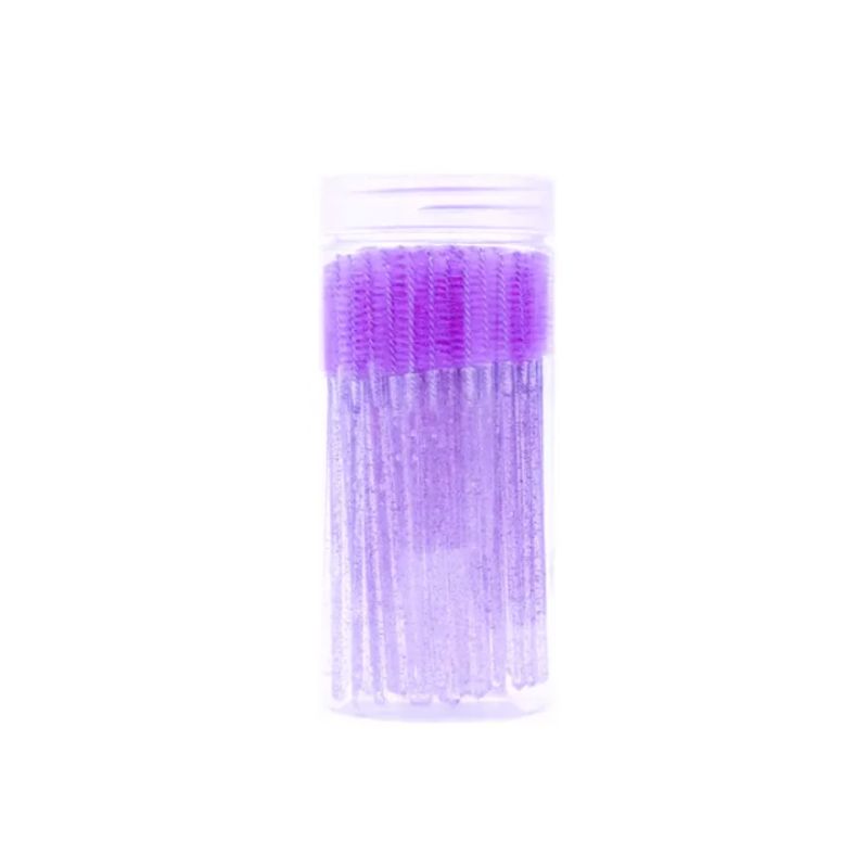 GENERICO - Set 100 Cepillos Desechable Para Cejas Y Pestañas Extensión VIOLETA