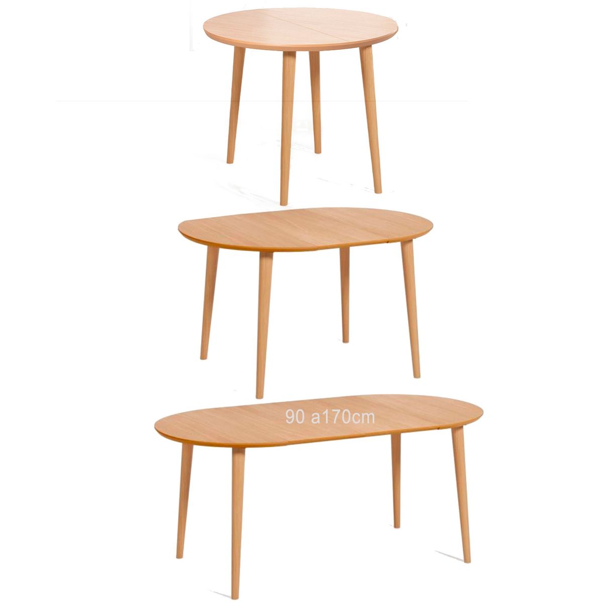 HABITA2 CHILE - Mesa Extensible Madera 100-180 CM