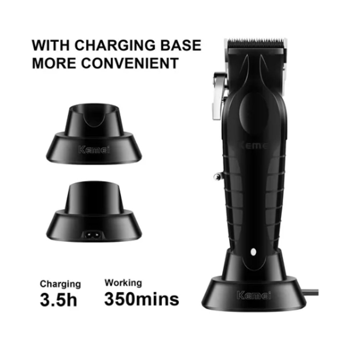 KEMEI - Maquina Kemei 2296 Cortapelo Inalambrica Con Base De Carga Agregar a favoritos