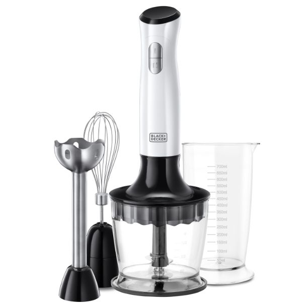 Batidora De Inmersión BlackDecker Blanca 700W HB24710-CL