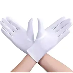 UTILISIMO - Guantes Cortos de Tela Poliéster Para Desfiles Ceremonias Disfraz