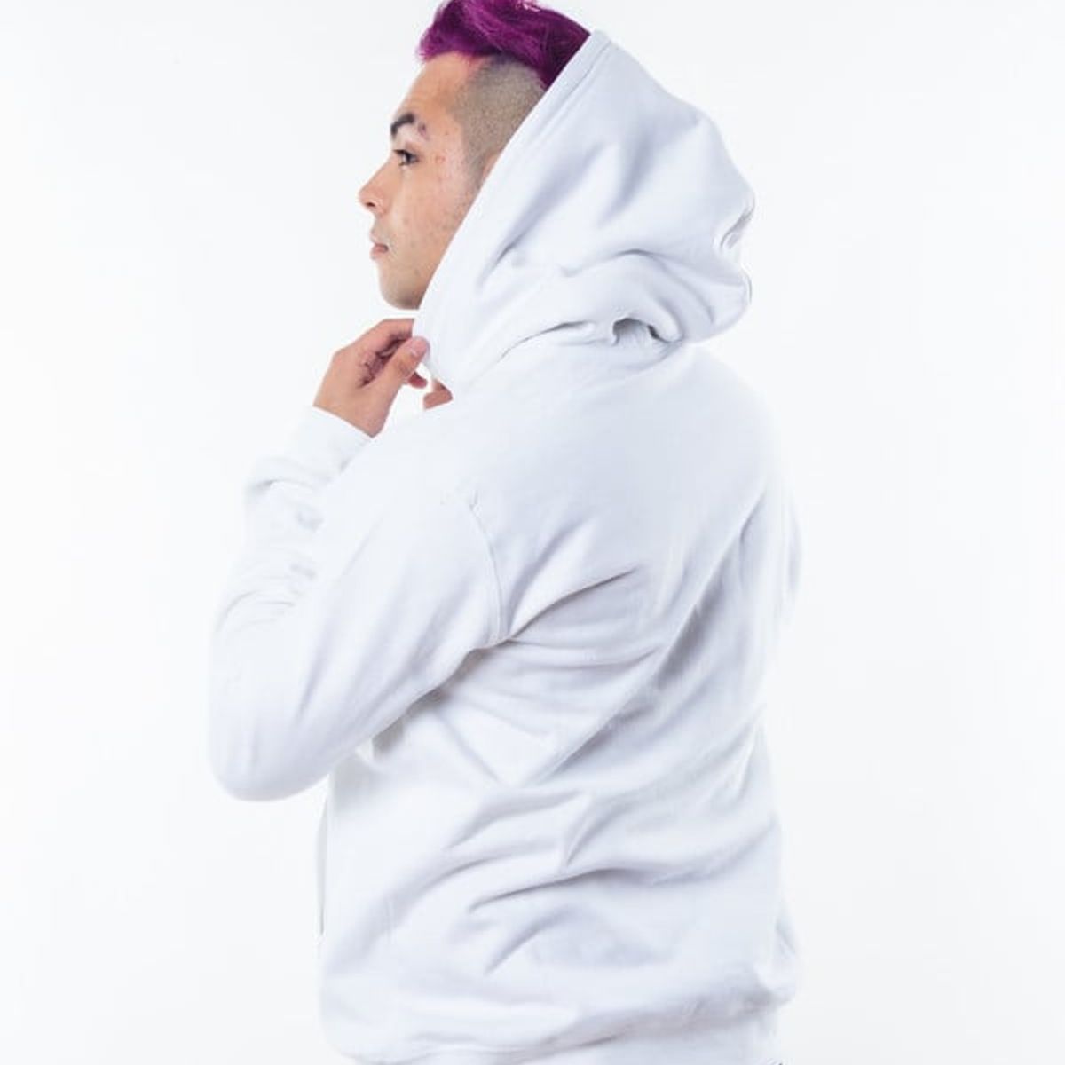 SM - Poleron Blanco Canguro Hombre Relaxed Fit Para Estampar SM