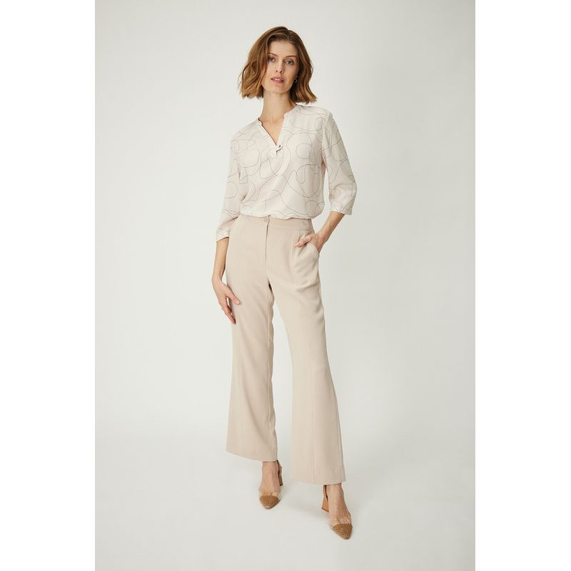 MA GRIFFE - Pantalon Liso Beige Magriffe