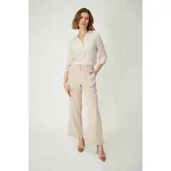 MA GRIFFE - Pantalon Beige Mujer Magriffe