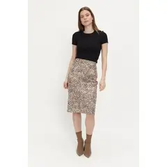 ASH - Falda Animal Print Negro