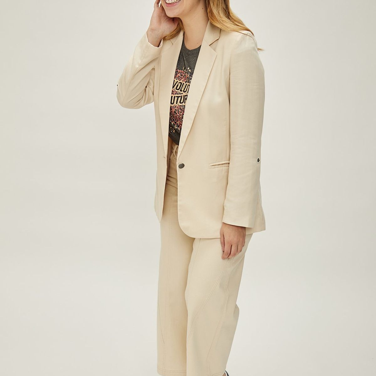 IO - Blazer Beige Mujer Io