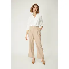 MA GRIFFE - Pantalon Beige Mujer Magriffe