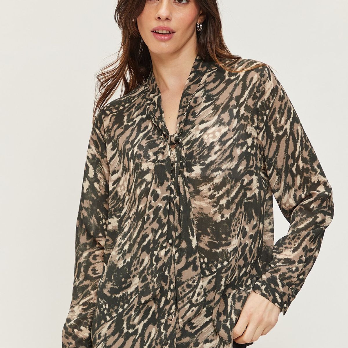 ASH - Blusa Manga Larga Café Mujer Ash