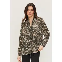 ASH - Blusa Manga Larga Café Mujer