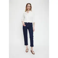 MA GRIFFE - Blusa Manga Larga Crudo Mujer Magriffe
