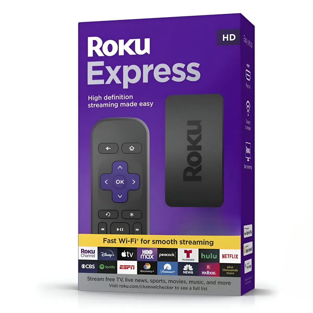 ROKU - Roku TV Express FHD Streaming 1080p 60HZ Dual WIFI 2G & 5G
