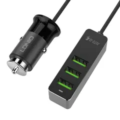 LDNIO - Cargador De Auto 4 Usb Múltiple Teléfono Celular Rápido 35w