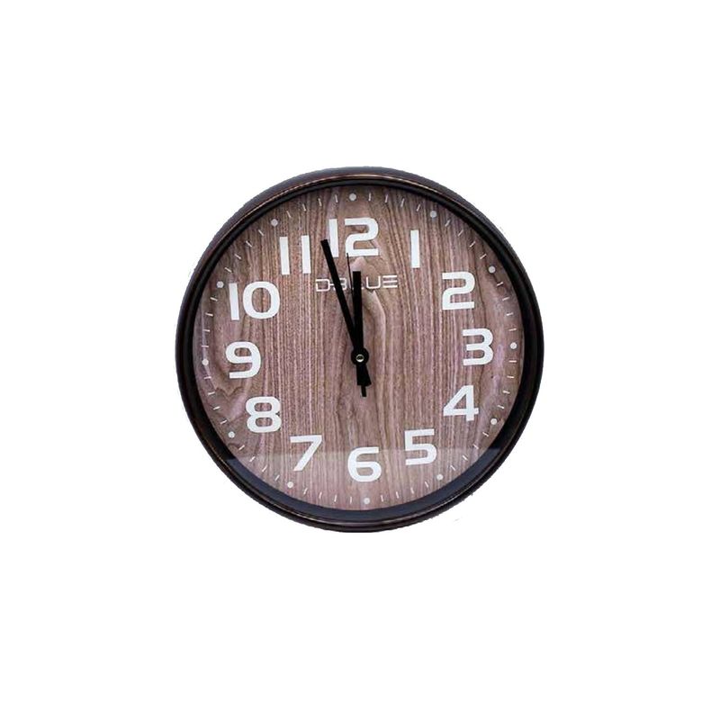 DBLUE - Reloj De Pared 12 Pulgadas Fondo Diseño Madera - SC