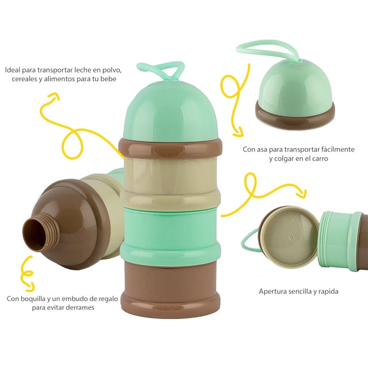 GENERICO - Dispensador De Leche En Polvo Contenedor Envase Dosificador