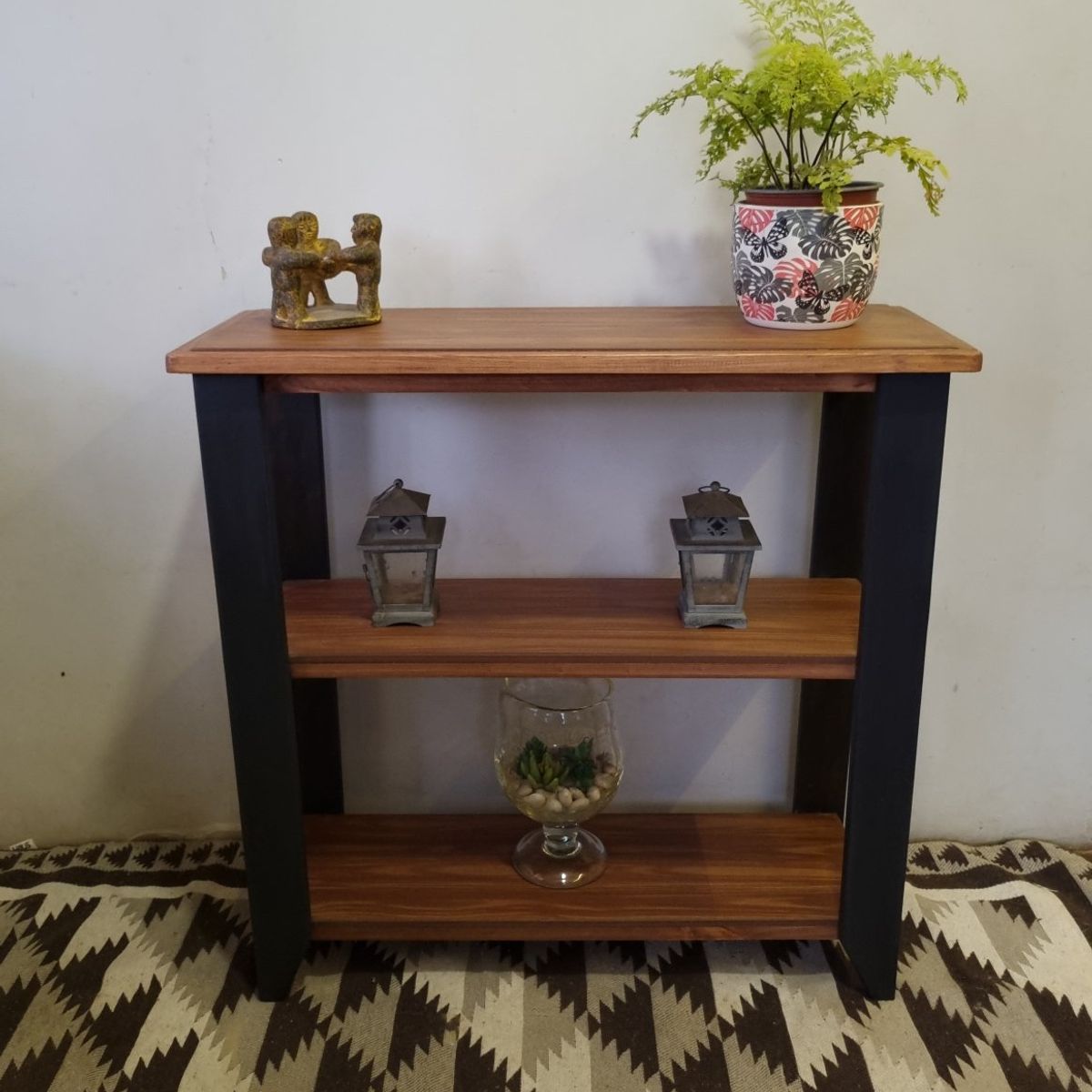 MARFELD MUEBLES - ARRIMO 3 DIVISIONES CAFE CON PATAS NEGRAS