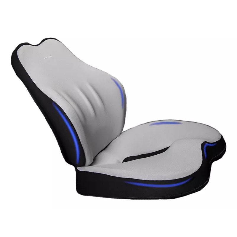 EVERSO - Cojín De Asiento De Coche Oficina Y Almohada De Soporte Lumbar Gris