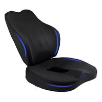 Cojín De Asiento De Coche Oficina Y Almohada De Soporte Lumbar Negro