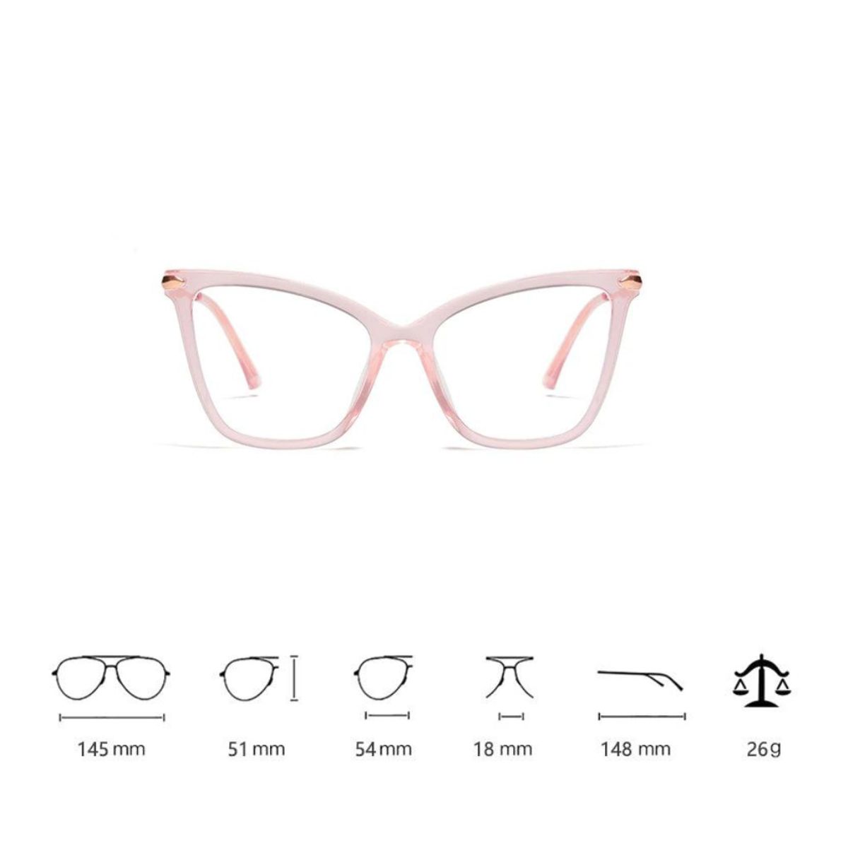 GENERICO - Lentes filtro descanso filtro azul mujer grande