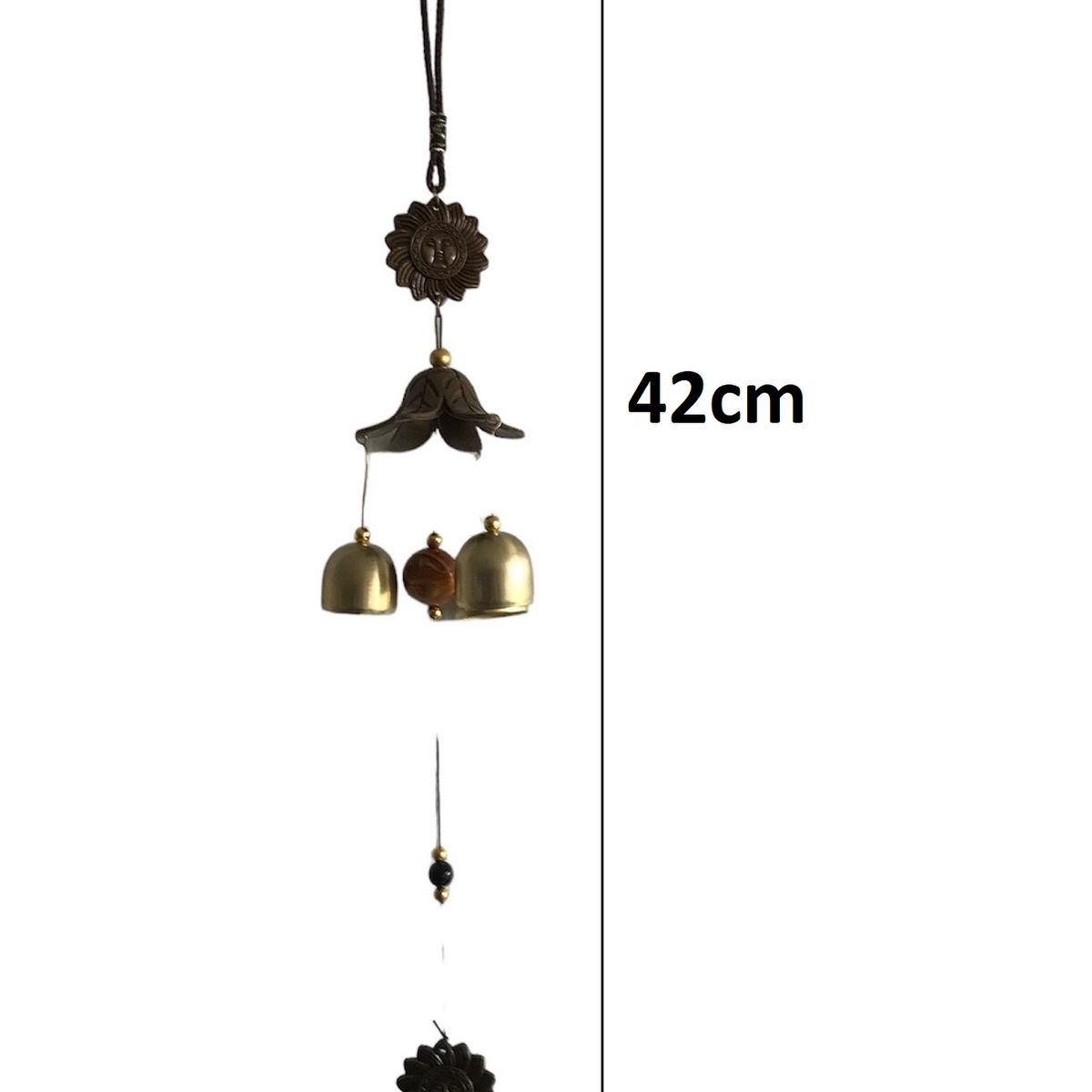 GENERICO - Campana de Viento  Sol Hojas Campanas 42cm