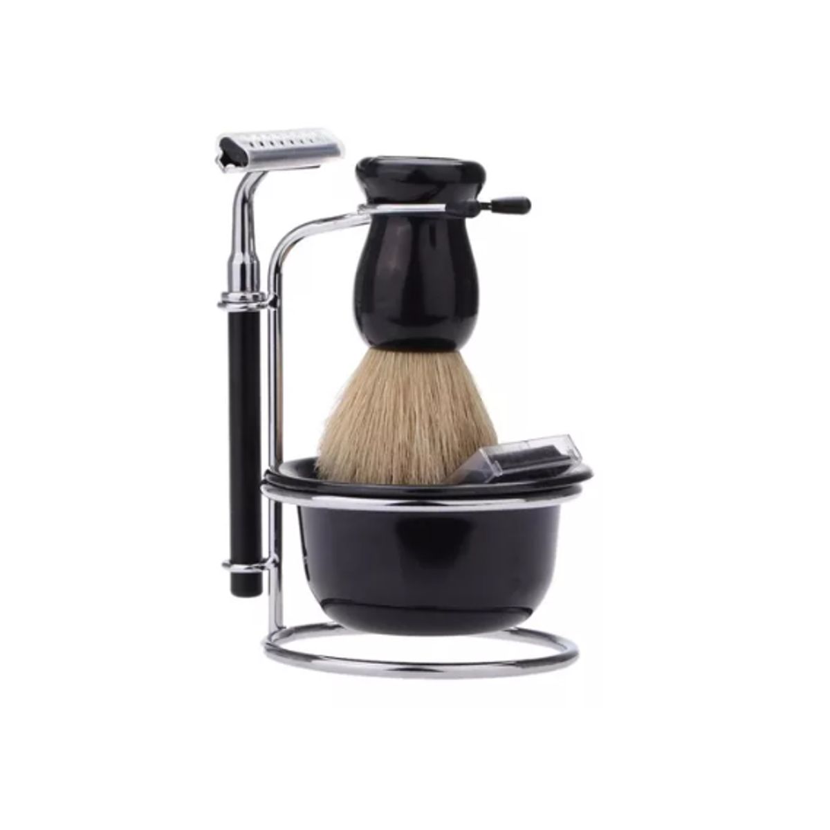 GENERICO - Set De Barba Hisopo Navaja Navajin Para Afeitar