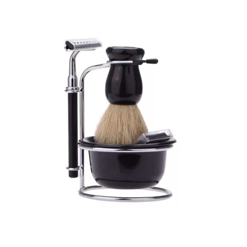 GENERICO - Set De Barba Hisopo Navaja Navajin Para Afeitar