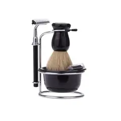 GENERICO - Set De Barba Hisopo Navaja Navajin Para Afeitar