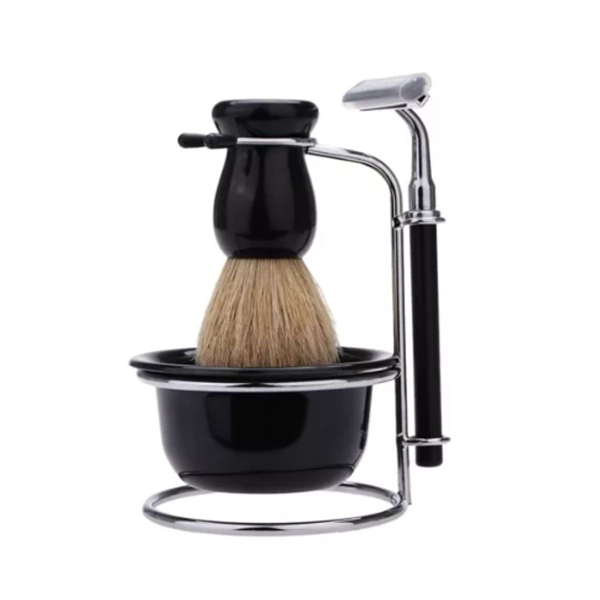 GENERICO - Set De Barba Hisopo Navaja Navajin Para Afeitar