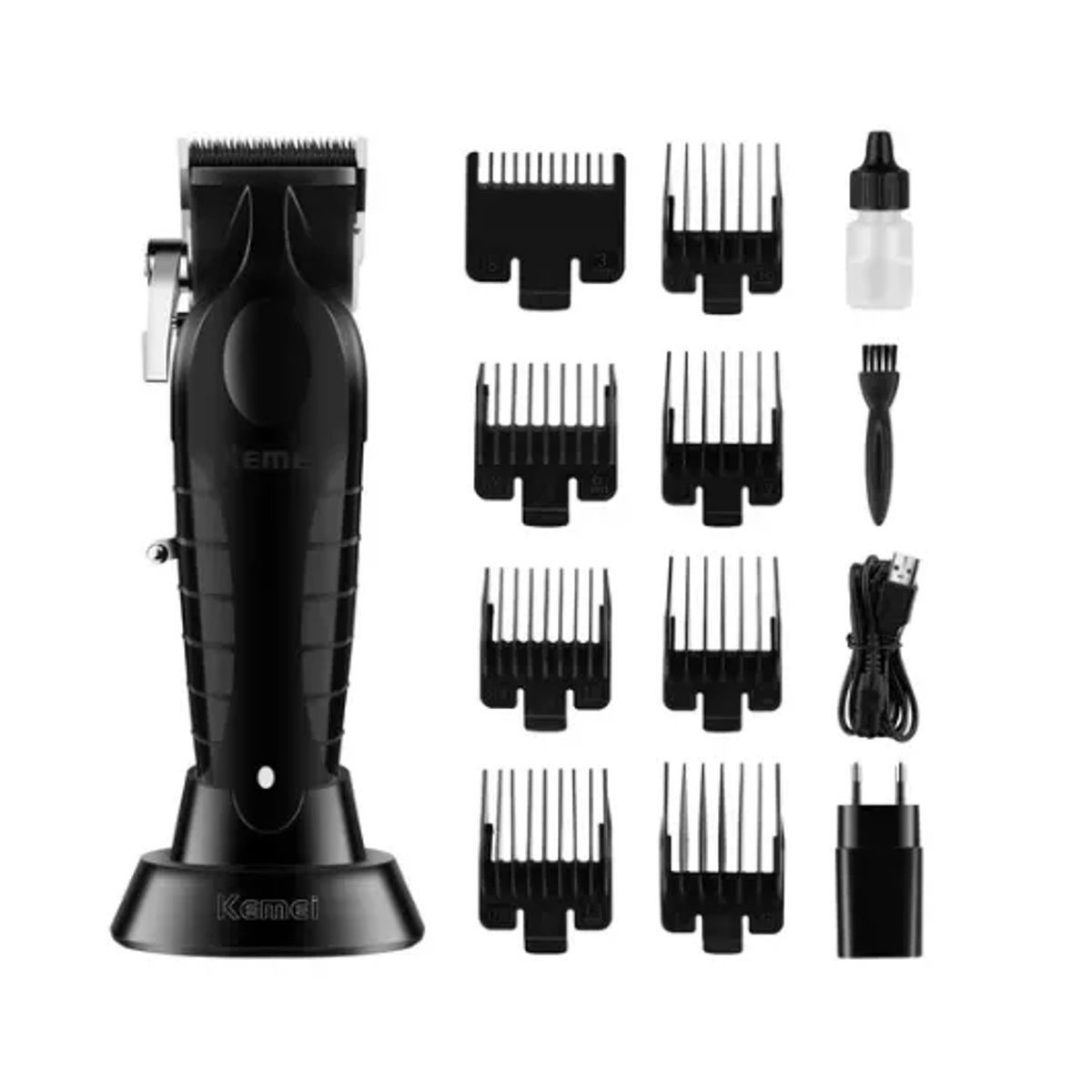 KEMEI - Maquina Kemei 2296 Cortapelo Inalambrica Con Base De Carga