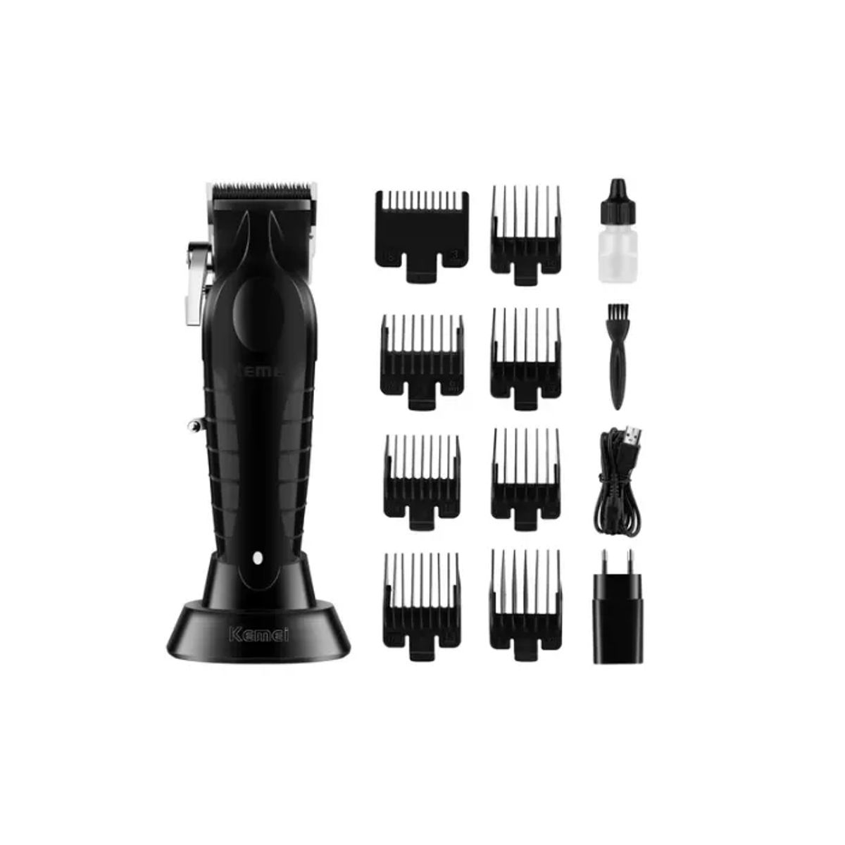 KEMEI - Maquina Kemei 2296 Cortapelo Inalambrica Con Base De Carga
