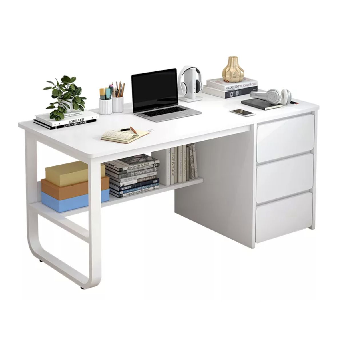 HOMER DESIGN - Escritorio Pata Metal Oficina Cajon 120x50x74cm Homer Design