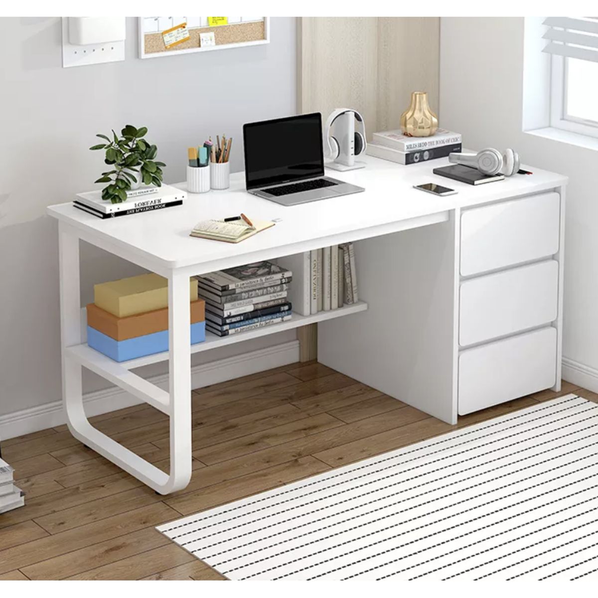 HOMER DESIGN - Escritorio Pata Metal Oficina Cajon 120x50x74cm Homer Design