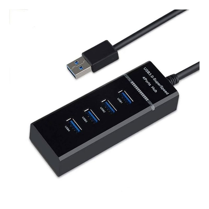 GENERICO - Hub Usb 3.0 Alta Velocidad 4 Puertos Indicador Led Azul