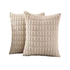 GENERICO - Par de Fundas de Cojín Estilo Bambú Beige