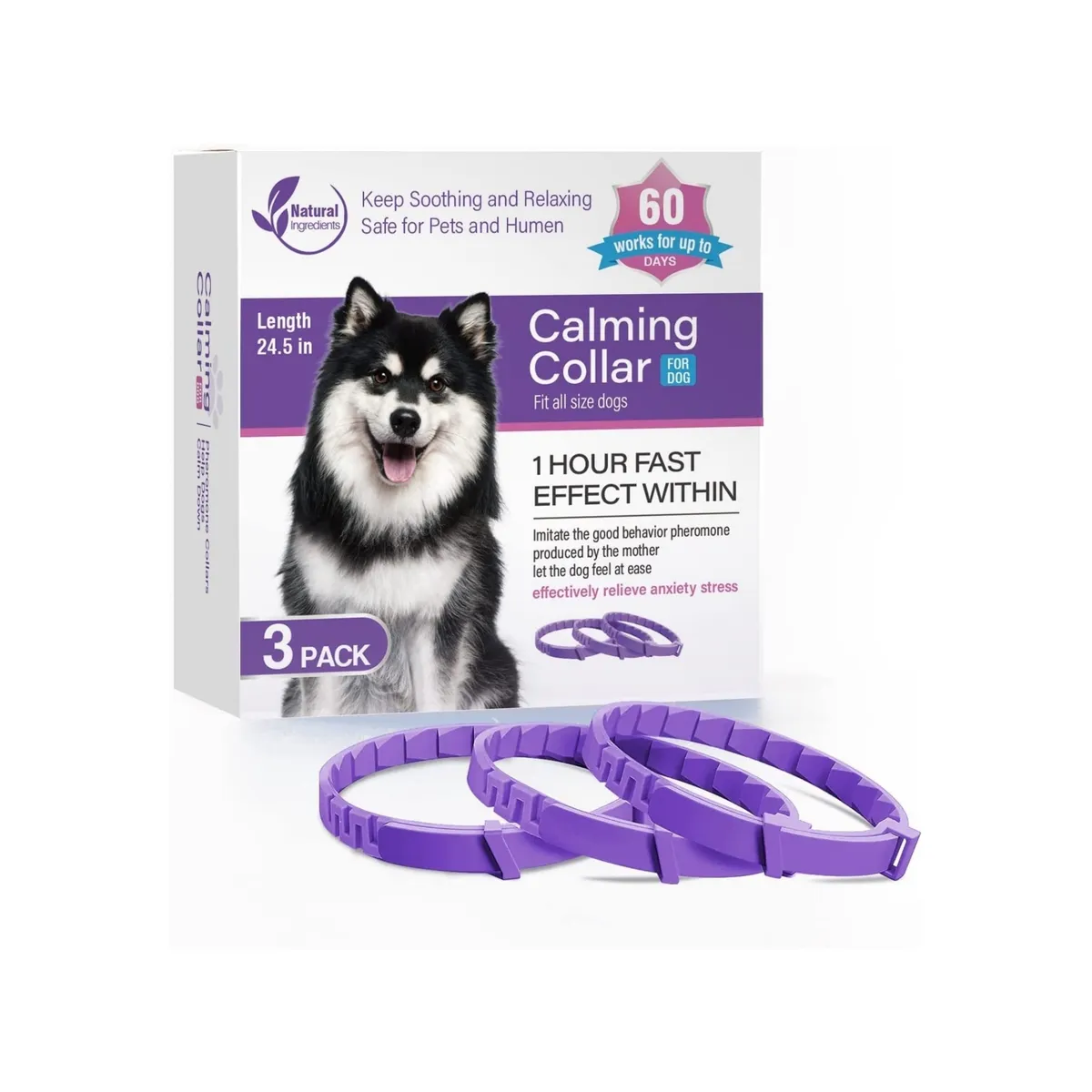 GENERICO - 3x Collar Calmante Perro Ajustable Calma Ansiedad Relajante