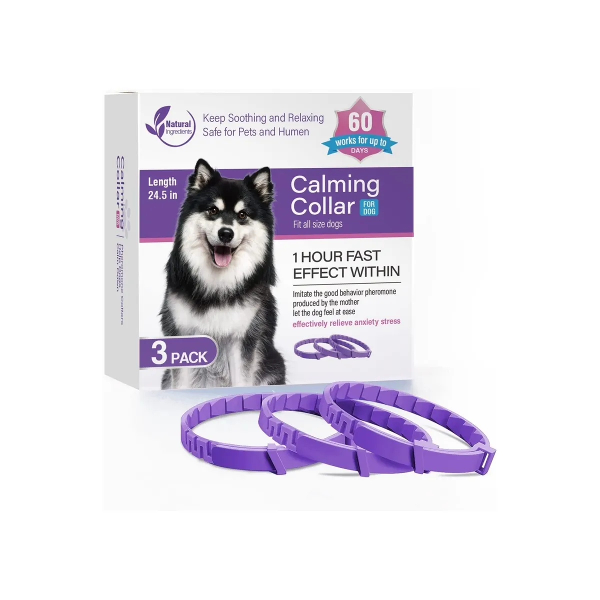 GENERICO - 3x Collar Calmante Perro Ajustable Calma Ansiedad Relajante