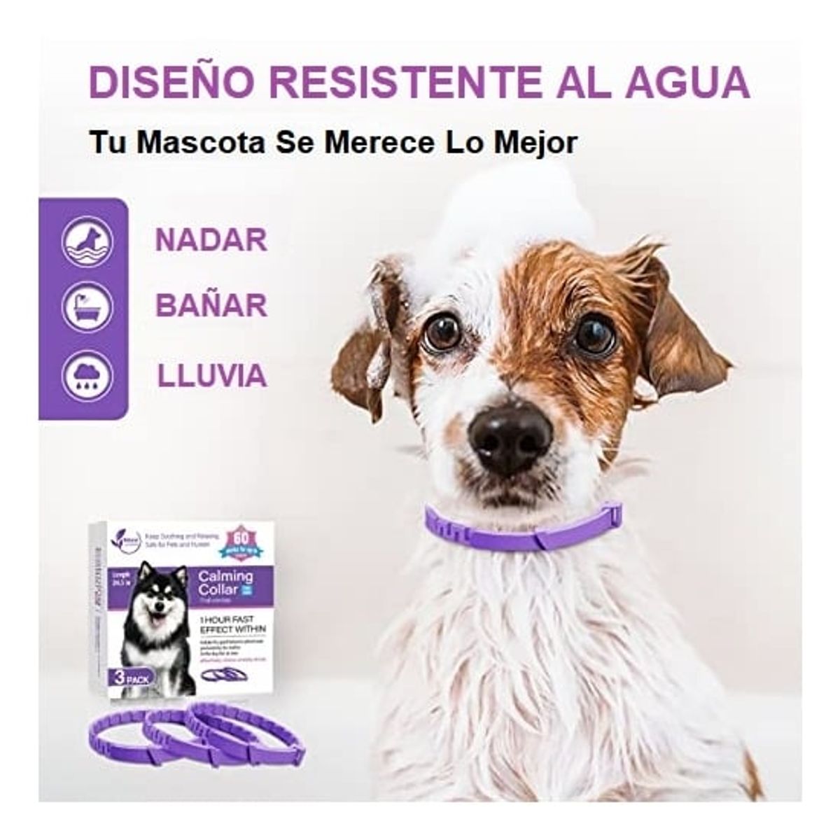 GENERICO - 3x Collar Calmante Perro Ajustable Calma Ansiedad Relajante