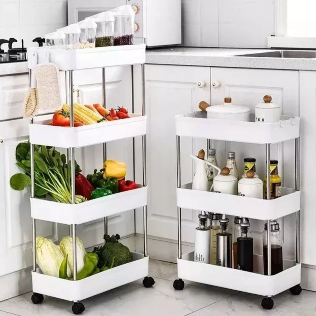 GENERICO - Carrito Organizador Multifuncional Estante 4 Niveles Cocina