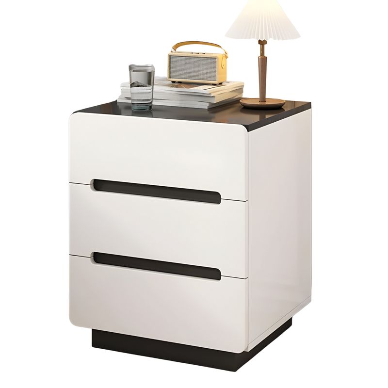 CRUSEC - Velador 3 Cajones 40x41x59 Dormitorio Sala De Estar Blanco