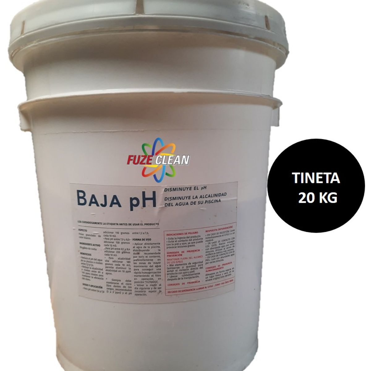 FUZE CLEAN - Baja ph para piscina 20 Kg. FUZECLEAN
