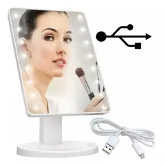 GENERICO - Espejo De Maquillaje Con Luz Led Rectangular - BLANCO