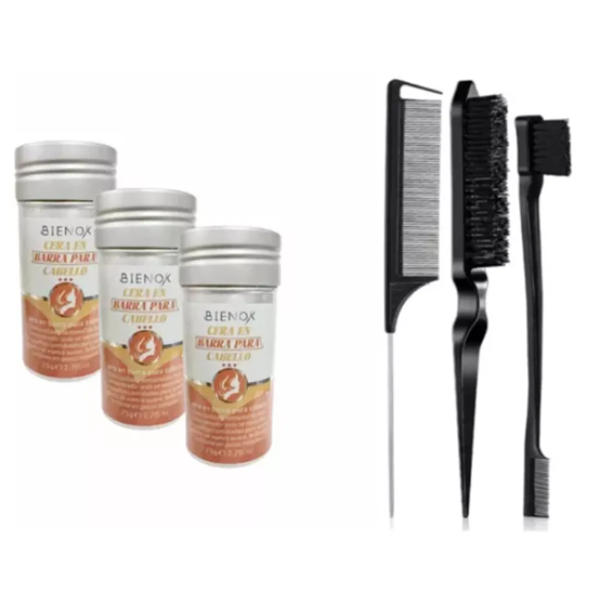 GENERICO - Pack 3 Cera En Barra 75g Hair Stick Wax + Cepillo Pulidor