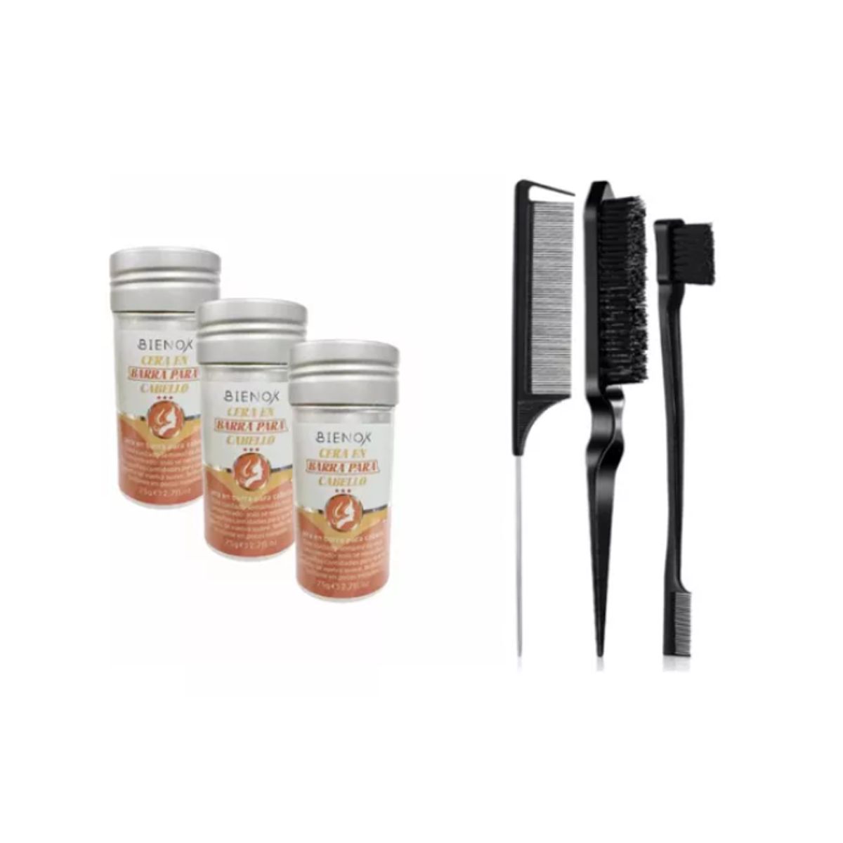 GENERICO - Pack 3 Cera En Barra 75g Hair Stick Wax + Cepillo Pulidor