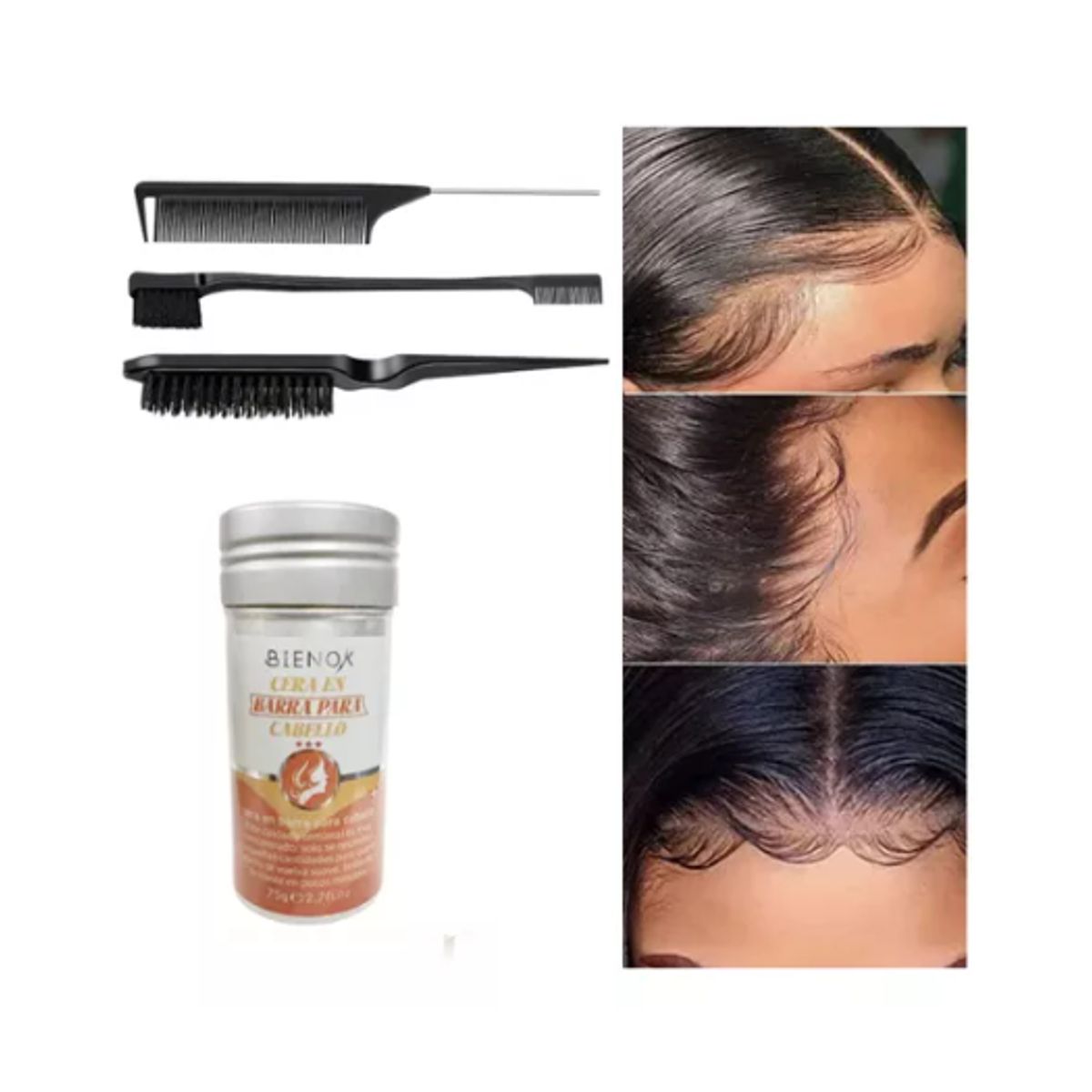 GENERICO - Pack 3 Cera En Barra 75g Hair Stick Wax + Cepillo Pulidor