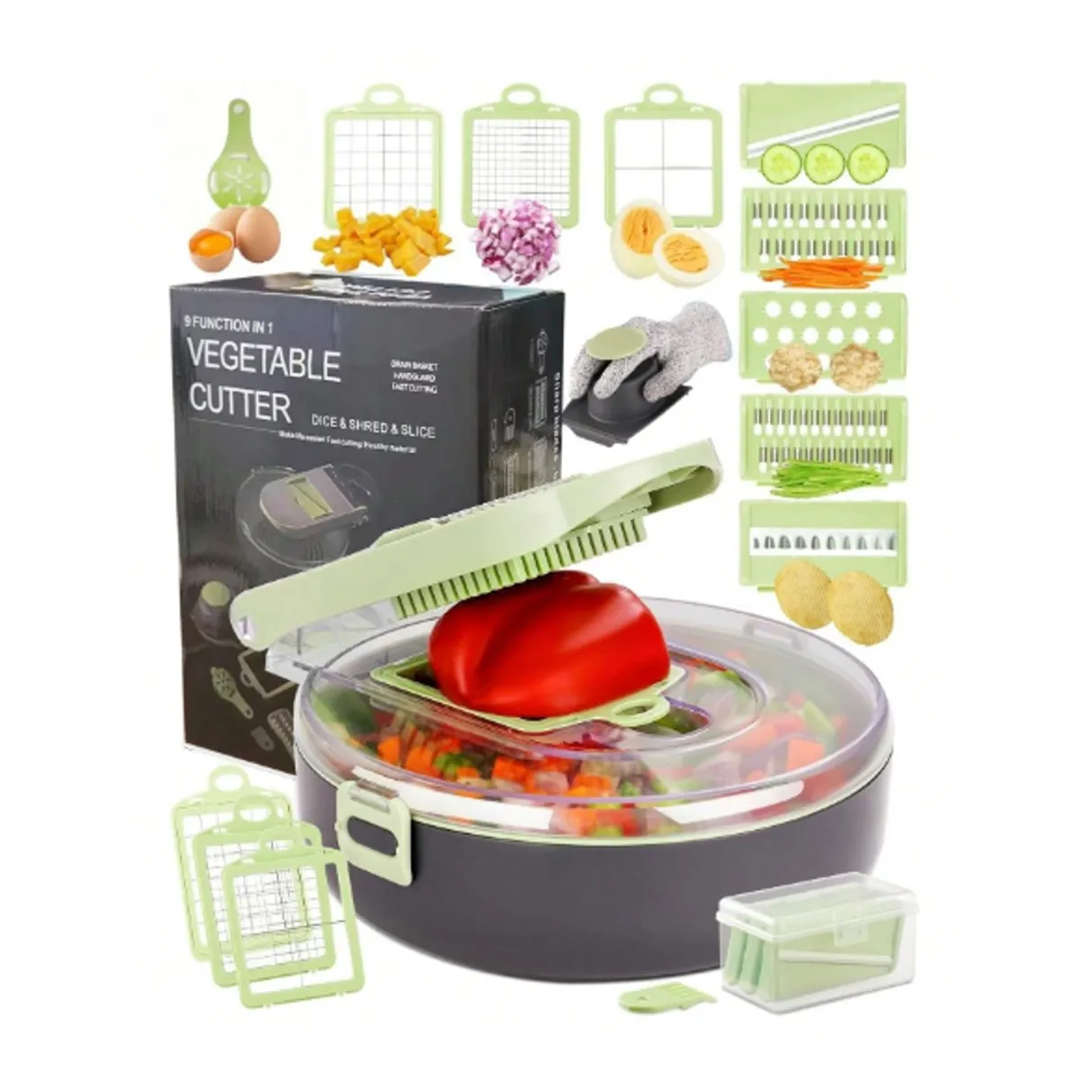 GENERICO - Pelador y Cortador De Verduras Multifuncional 9 en 1