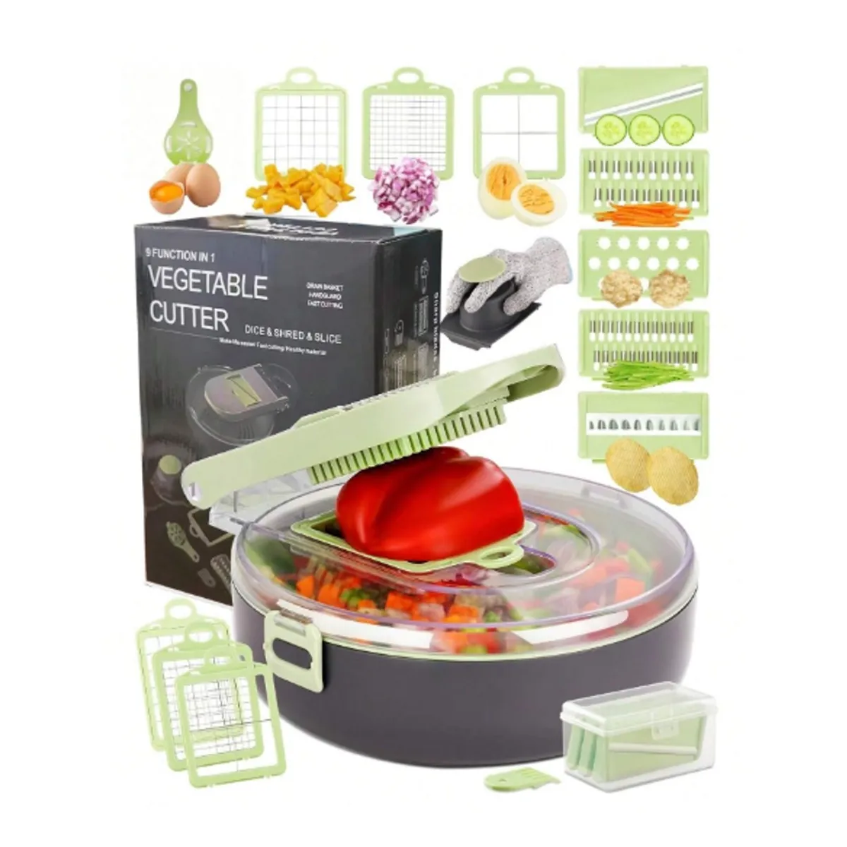 GENERICO - Pelador y Cortador De Verduras Multifuncional 9 en 1