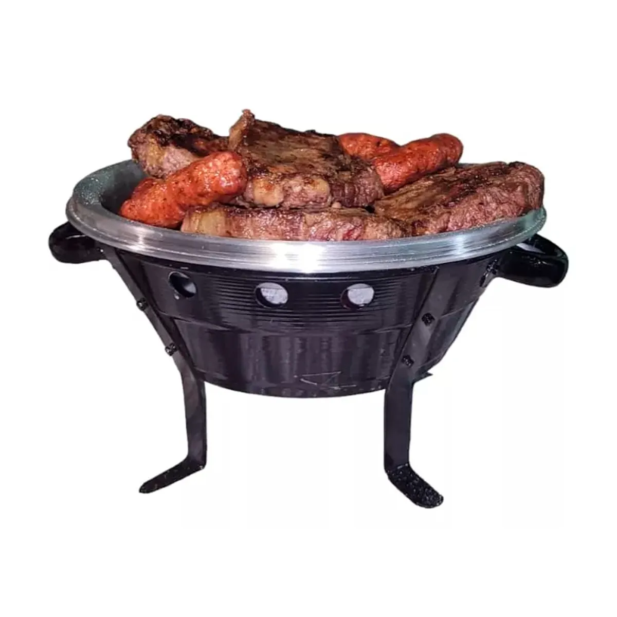 GENERICO - Parrilla Brasero Barbacoa De Mesa Con Tapa 30cm