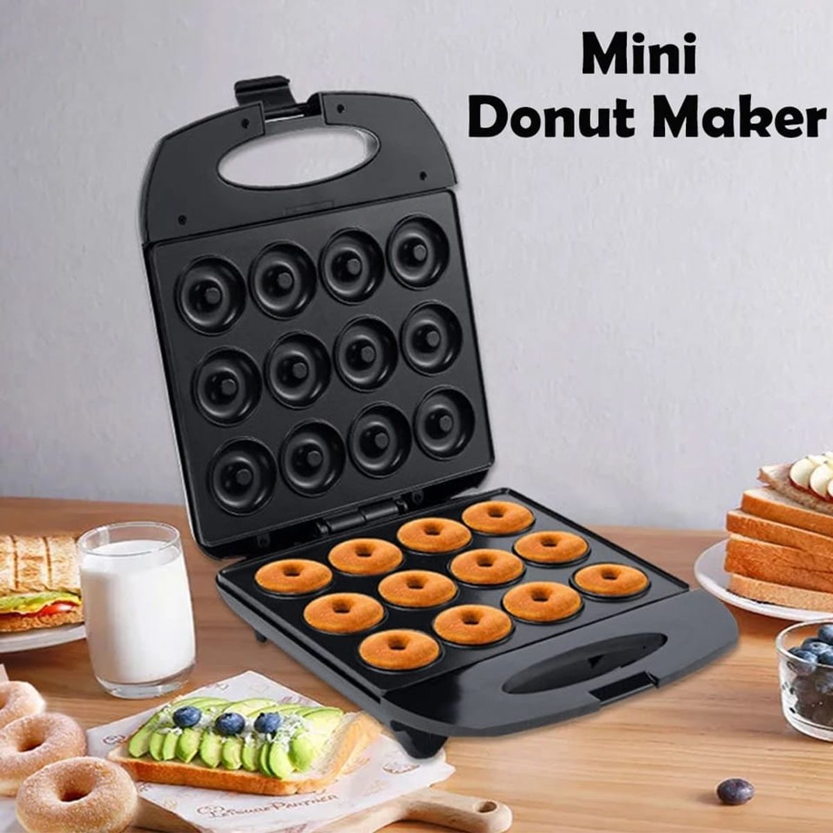 GENERICO - Maquina Para Mini Donas Postres 12 Donuts Antiadherente