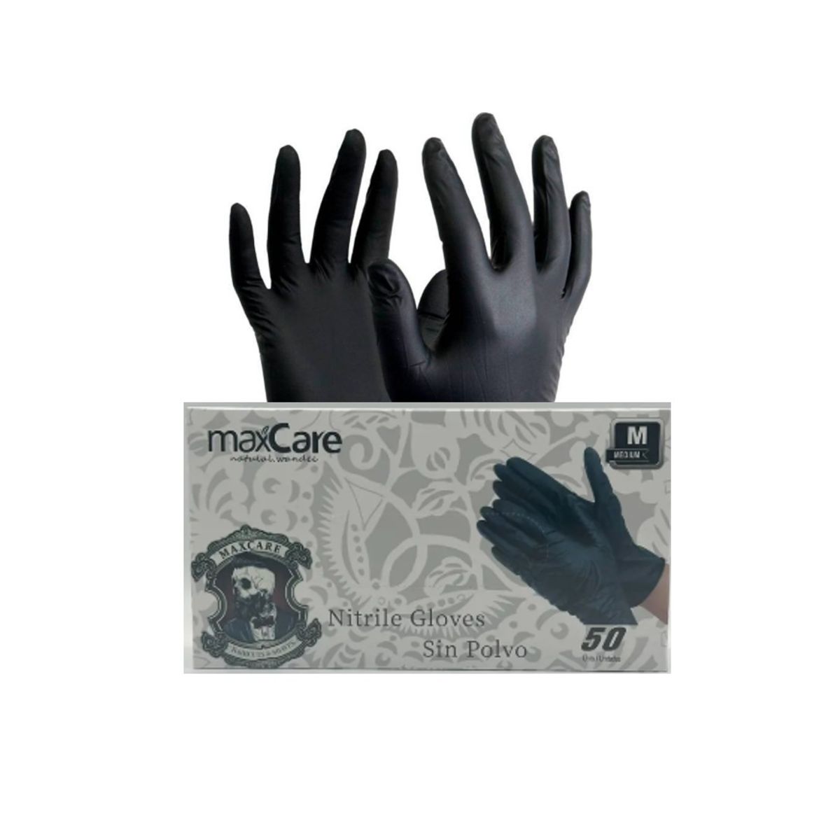 GENERICO - Caja de 50 Guantes Nitrilo Negro Maxcare Talla S